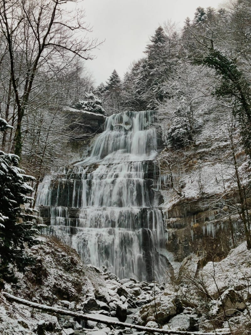 Balade hivernale aux cascades du Hérisson - Bonlieu