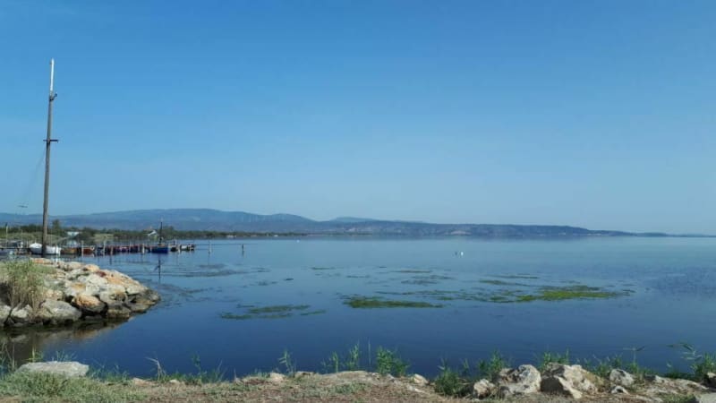 VTT au bord de l'étang de Leucate - Le Barcarès