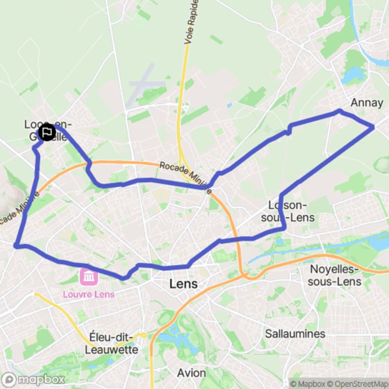 21 km en gravel passant dans Lens - Loos-en-Gohelle