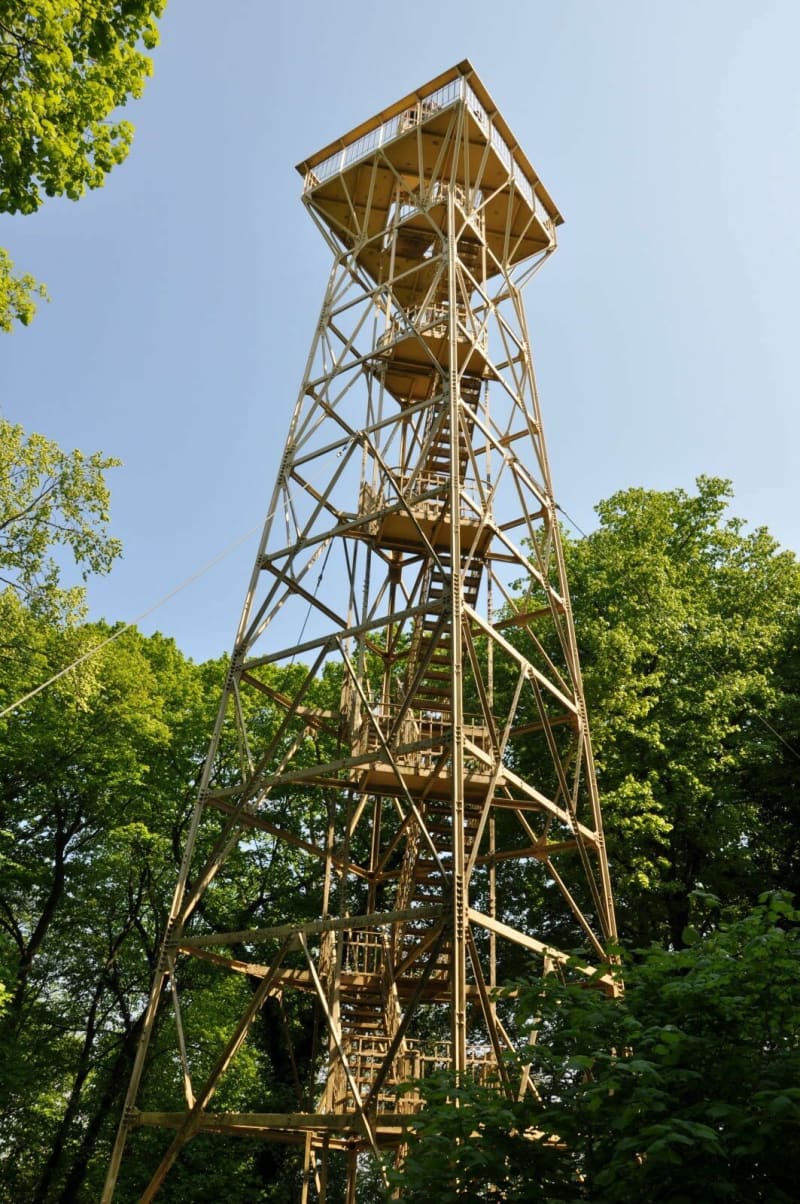 De Drince-toren door het bos van Pierrevillers - Pierrevillers