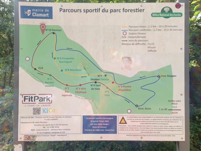 Beau parcours sportif FitPark au Bois de Meudon - Clamart
