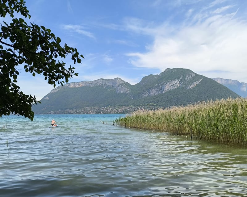 Lac d'Annecy et voie cyclable le long du lac - Saint-Jorioz
