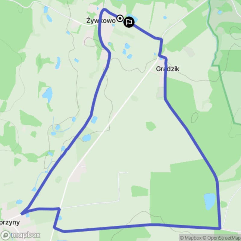 Łatwa, 5,9km rada w kierunku na Żywkowo - Wyjście z miasta i spokojny spacer wśród drzew. - Żywkowo