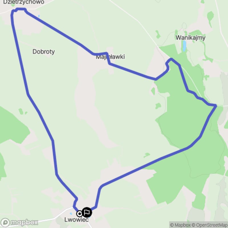 Ścieżka średnio trudna o długości 12,2 km w Lwowiec - Lwowiec