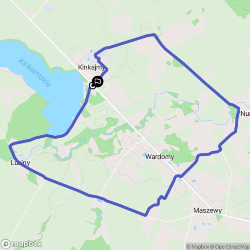 Ścieżka w Kinkajmach o długości 10,7 km z poziomymi różnicami wysokości, średnio trudna trasa dla entuzjastów pieszych i rowerzystów. - Kinkajmy