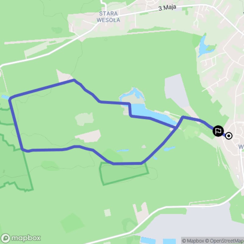 Łatwa, 7,5km dystansowa przechadzka turystyczna z miejsca początkowego Mysłowice - Mysłowice