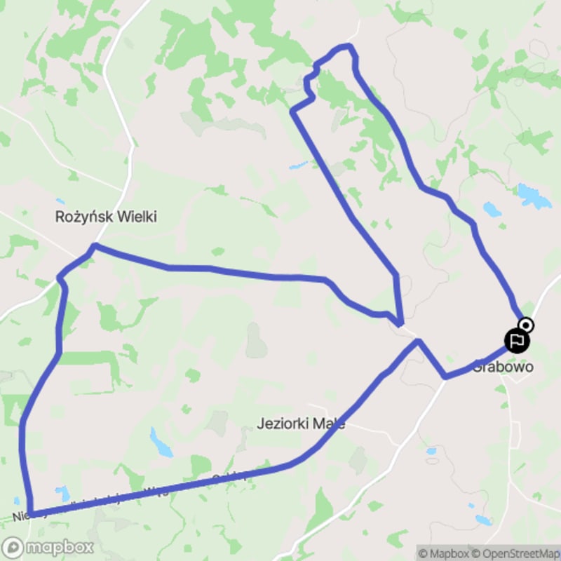 Ścieżka średnio trudna przez Grabowo o długości 13,1 km - Grabowo
