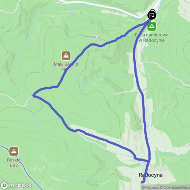 Ścieżka wzdłuż lasów i pagórków z miejsca początkowego Czarne, dystans 7.1 km, trudność średnia - Czarne