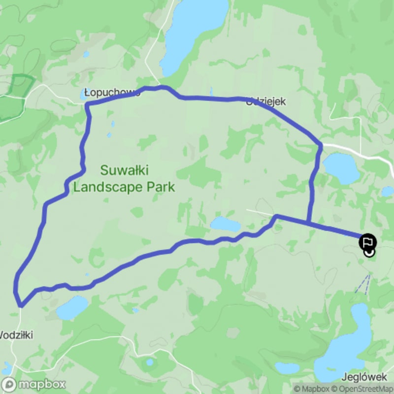 Ścieżka wzdłuż rzeki z poziomem trudności średnim - 10 km, Udziejek - Udziejek