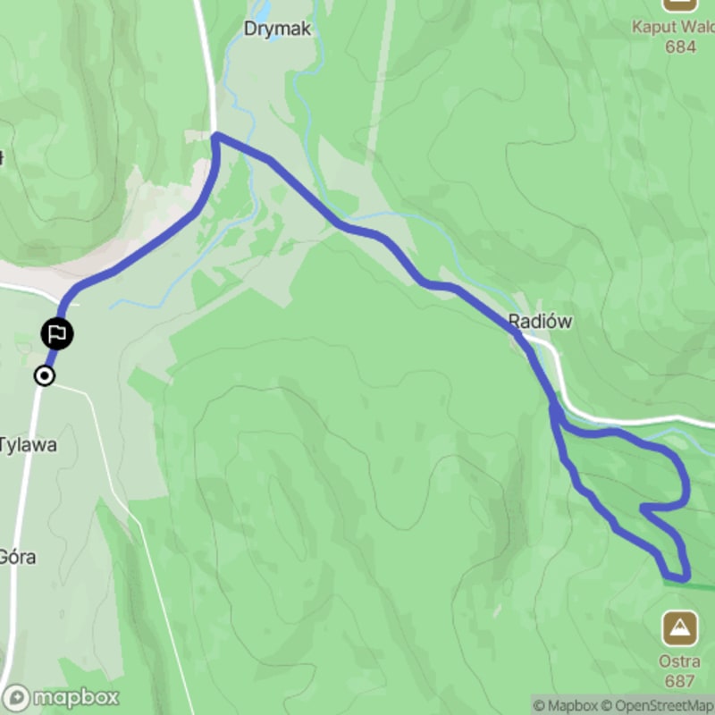 Ścieżka w Tylawie o długości 11,2 km z poziomem trudności umiarkowanym - Tylawa