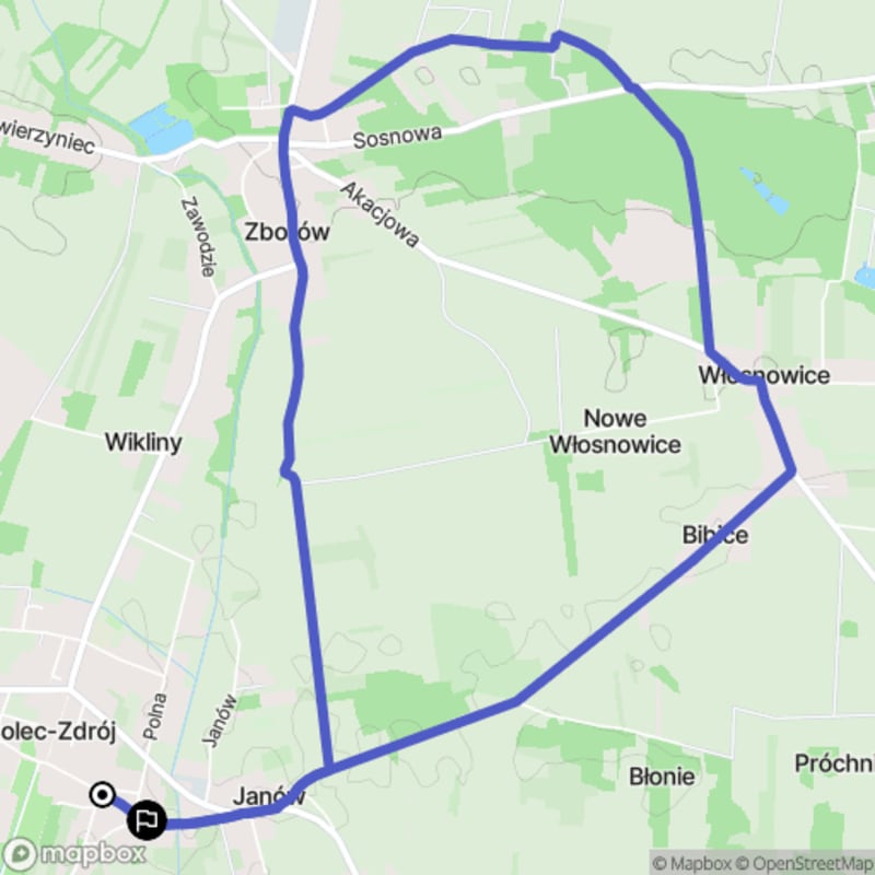 Ścieżka średnio trudna o długości 8,9 km w Solec-Zdrój - Solec-Zdrój