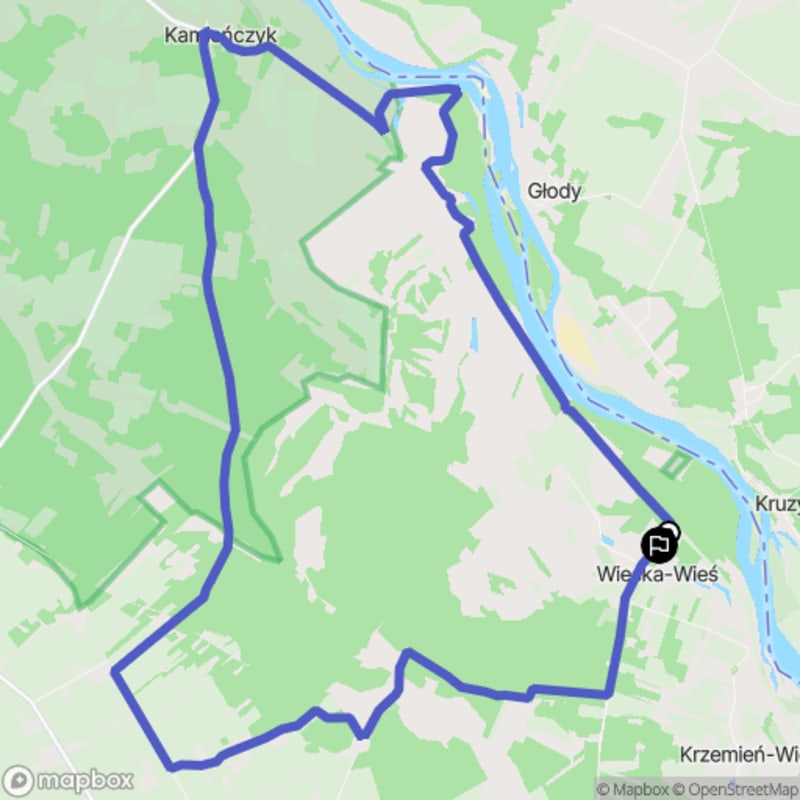 18,1km trudna trasa wiedziawszy na Wieska-Wieś - Wieska-Wieś