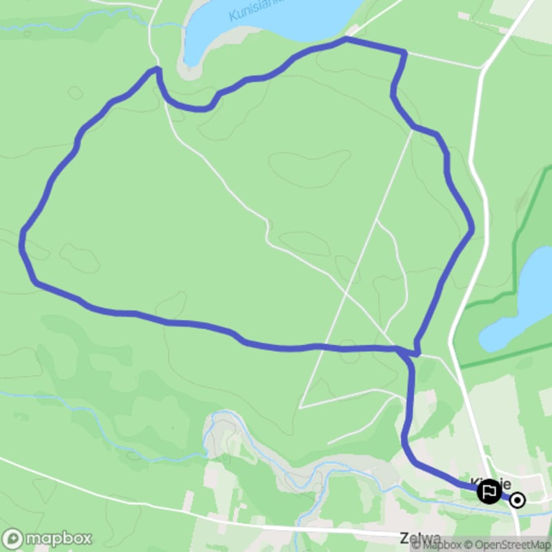 Łatwa trasa turystyczna w miejscowości Zelwa o długości 7,8 km - ścieżka przyrodnicza z widokiem na okoliczne pagórki i lasy. - Zelwa