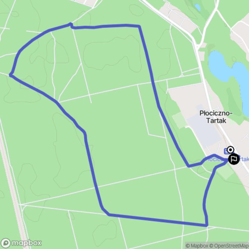 Łatwa wycieczka turystyczna od Płociczna do Tartaka (5,8 km) - tytuł po polsku - Płociczno-Tartak