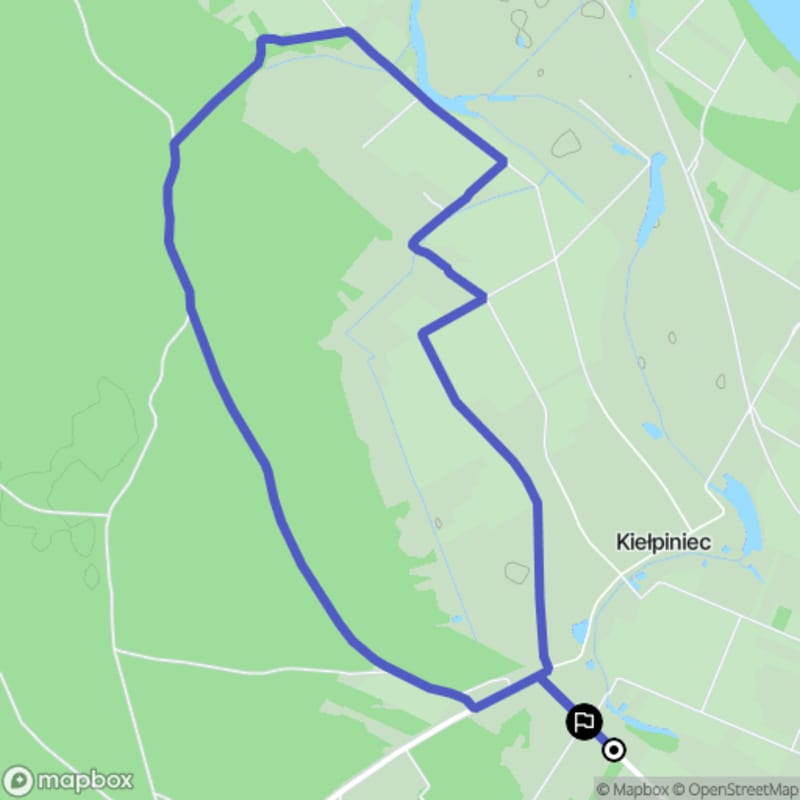 Łatwa, 7.5km dystansowa przechadzka turystyczna z miejsca Kiełpiniec - Kiełpiniec