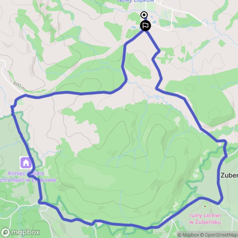 Ścieżka wzdłuż rzeki Ropek - średnio trudna, 8,1 km, Nowy Łupków - Nowy Łupków