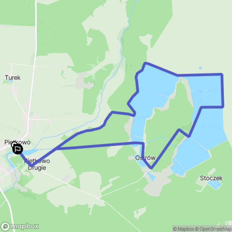 Ścieżka wzdłuż rzeki z poziomem trudności średnim - 11,1 km, Pietkowo start - Pietkowo