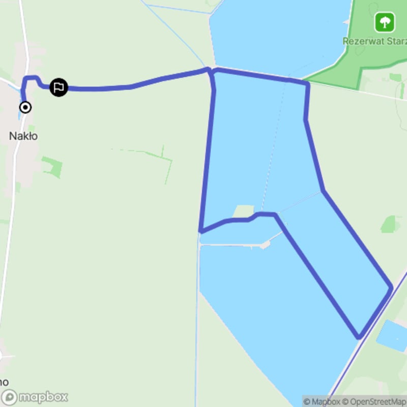 Ścieżka turystyczna w Nakle o długości 11,6 km z poziomem trudności umiarkowanym. - Nakło