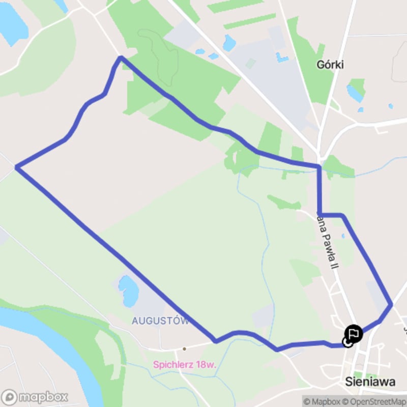 Łatwa, 5,7km rada wstąpienie z Sieniawy na leśną szlak - taki polski tytuł pieszej wycieczki. - Sieniawa