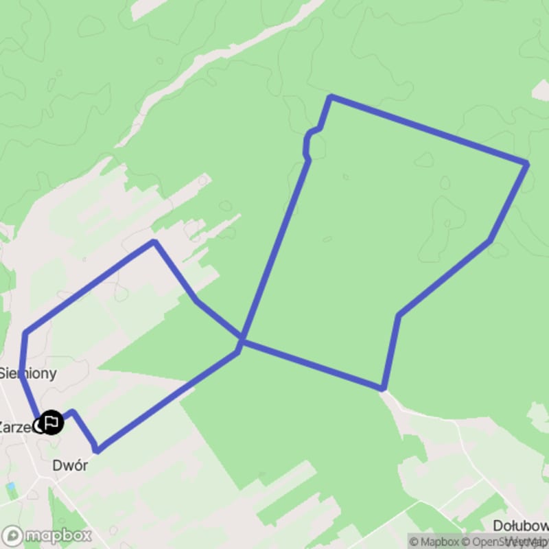 Średni poziom trudności, 11,8 km dystansowy spacer rozpoczynający się w Siemiony. Tytuł: Spacer pośrednio trudny o długości 11,8 km rozpoczynający się w Siemiony. - Siemiony