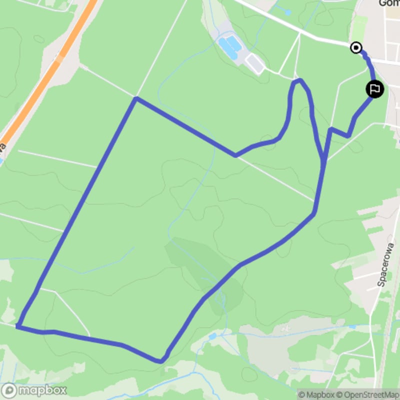 Łatwa, 6,8km szlak turystyczny rozpoczynający się w Gomunicach \/ Polska - Gomunice