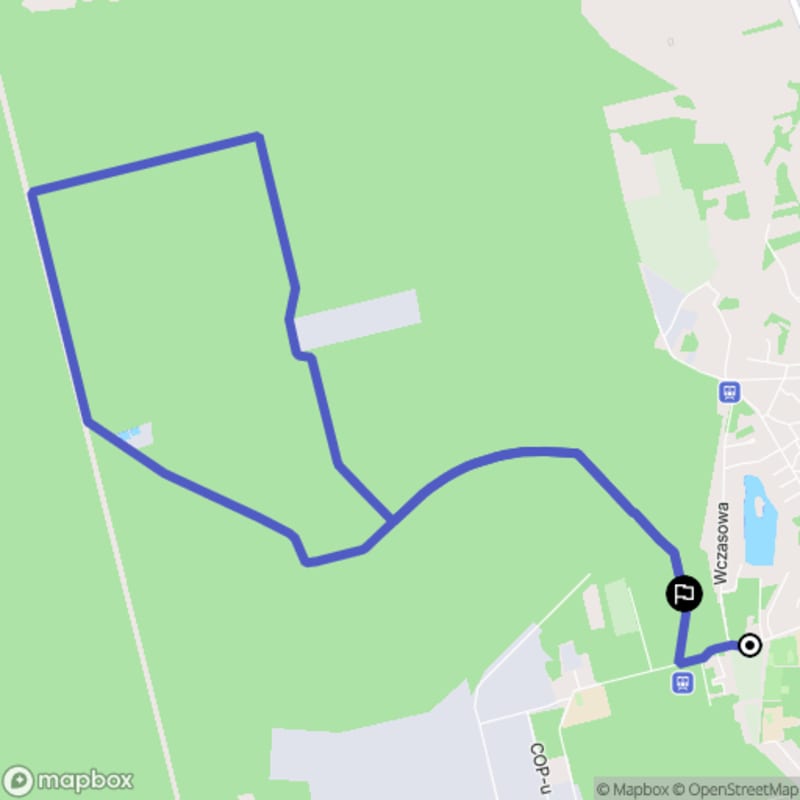 Ścieżka wzdłuż rzeki z poziomem trudności średnim, 10.8 km, Nowa Dęba jako punkt wyjścia - Nowa Dęba