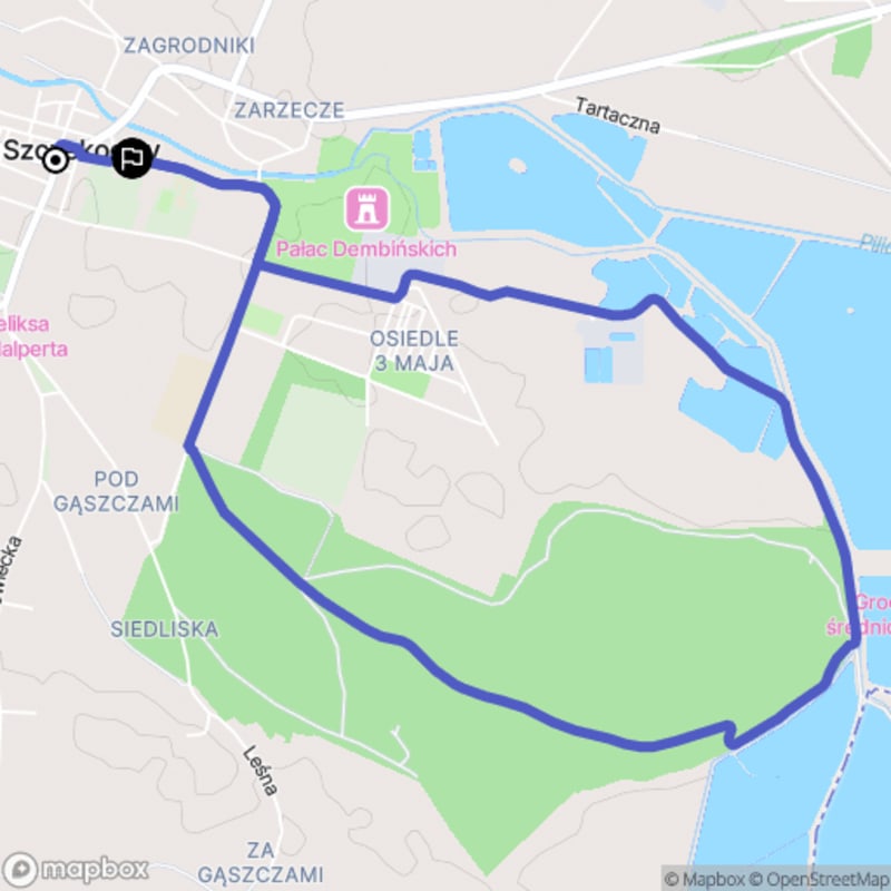 Łatwa, 6,9km rada w kierunku Szczekocin - spokojny spacer wśród zieleni - Szczekociny