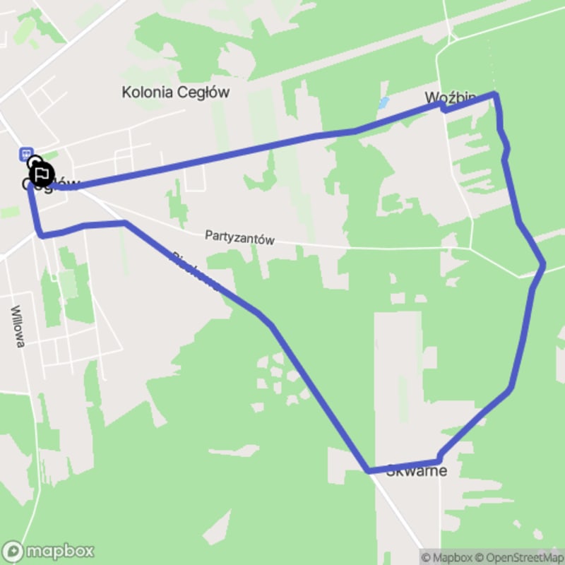 Łatwa, 7.9km trasa turystyczna rozpoczynająca się w Ceglewie \/ 

(Łatwa, 7.9km droga turystyczna zaczynająca się w Cegłowie) - Cegłów