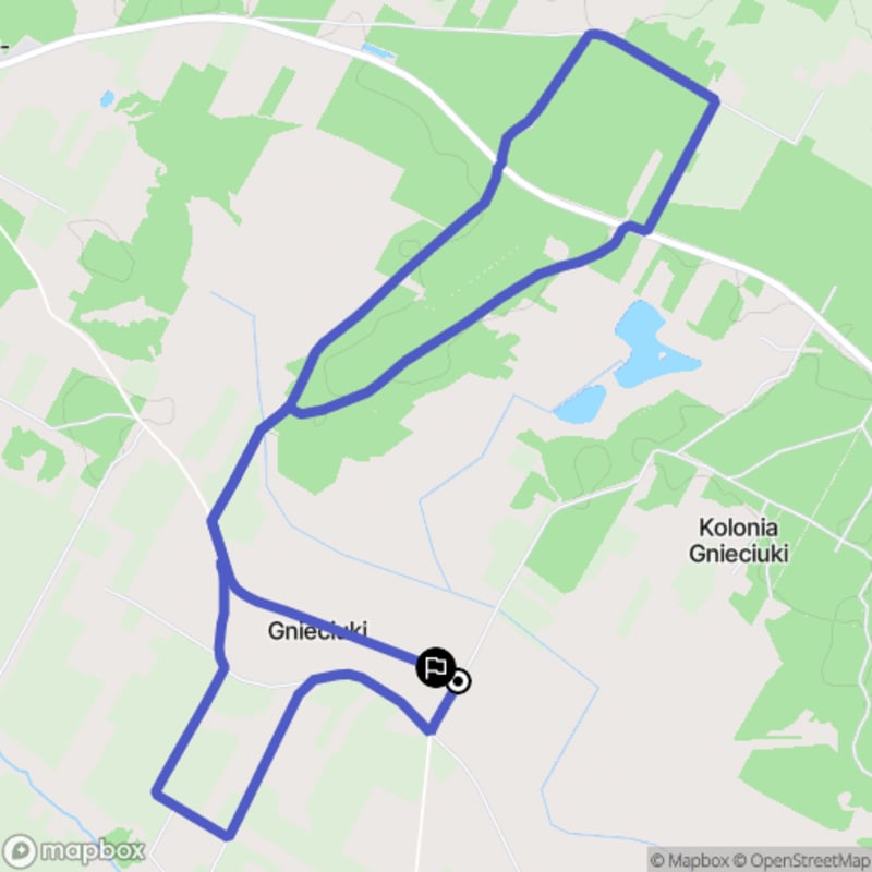 Łatwa, 7,7km trasa turystyczna w Gnieciukach \/ 
(angielski tytuł: Easy, 7.7 km hiking trail in Gnieciuki) - Gnieciuki