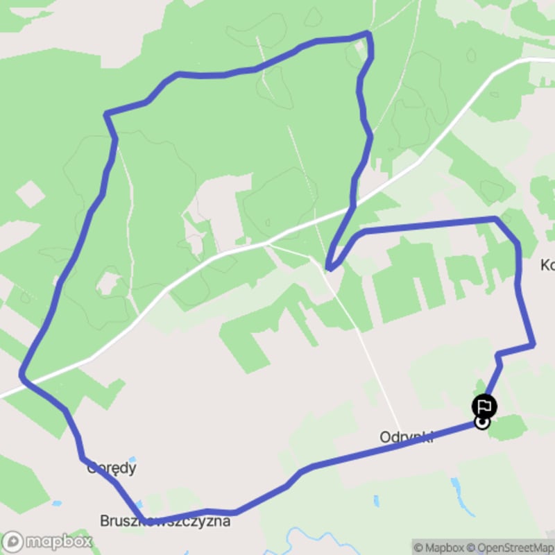 Ścieżka wzdłuż lasów Odrynek - trudny poziom średni, dystans 9,9 km. - Odrynki