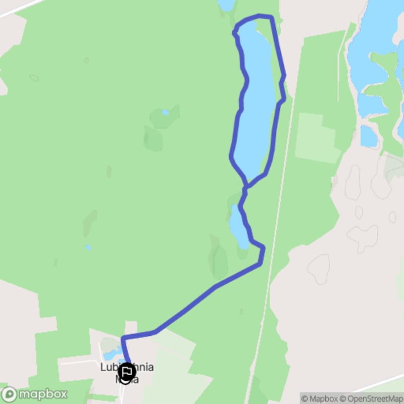 Ścieżka wzdłuż rzeki z poziomem trudności średnim - trasa turystyczna rozpoczynająca się w Lubiechnia Mała, długość 7.6 km - Lubiechnia Mała