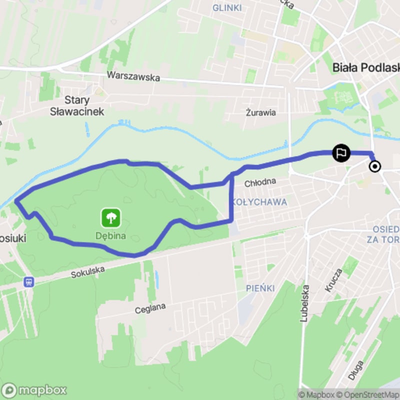 Ścieżka średnio trudna, 9,4 km długa z Białej Podlaskiej - Biała Podlaska