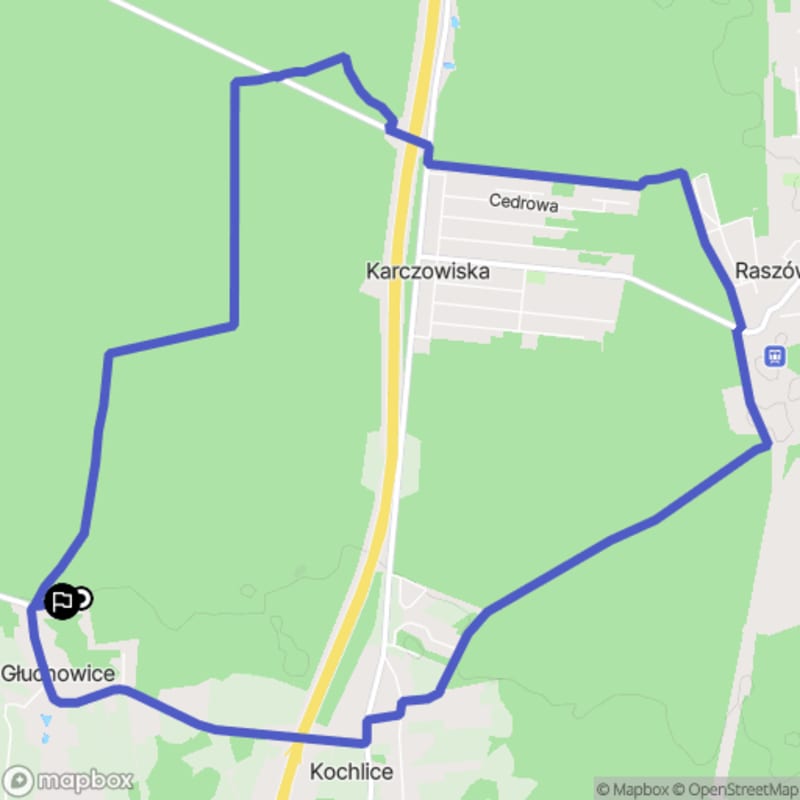 Ścieżka wzdłuż rzeki z poziomem trudności średnim - 11,0 km, Głuchowice (polski) - Głuchowice