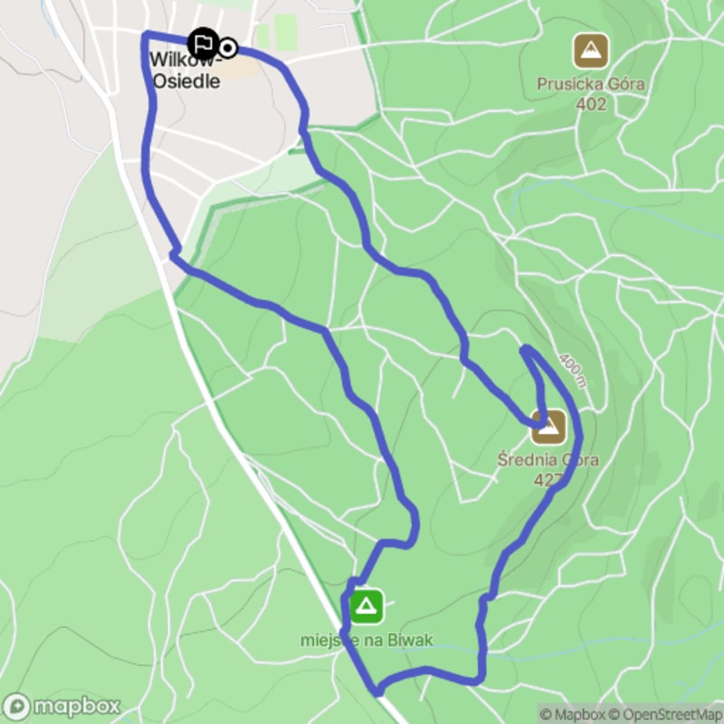 Spacer z Wilkowo-Osiedla o dystansie 5,3 km i poziomie trudności łatwym - Wilków-Osiedle