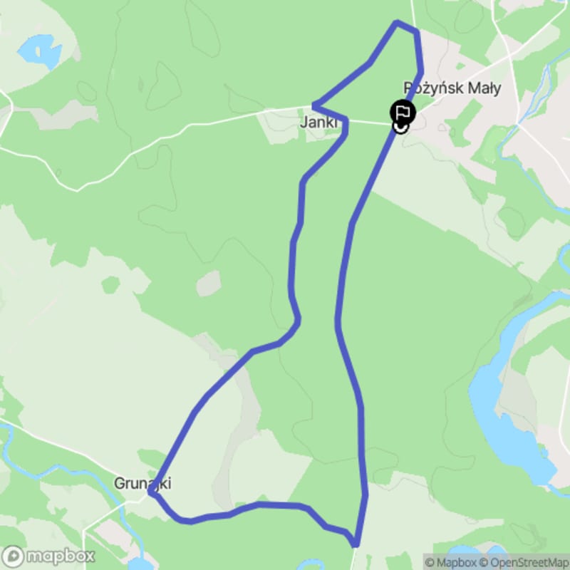 Spacer łatwy o długości 7,0 km zaczynający się w Rożyńskim Małym - Rożyńsk Mały
