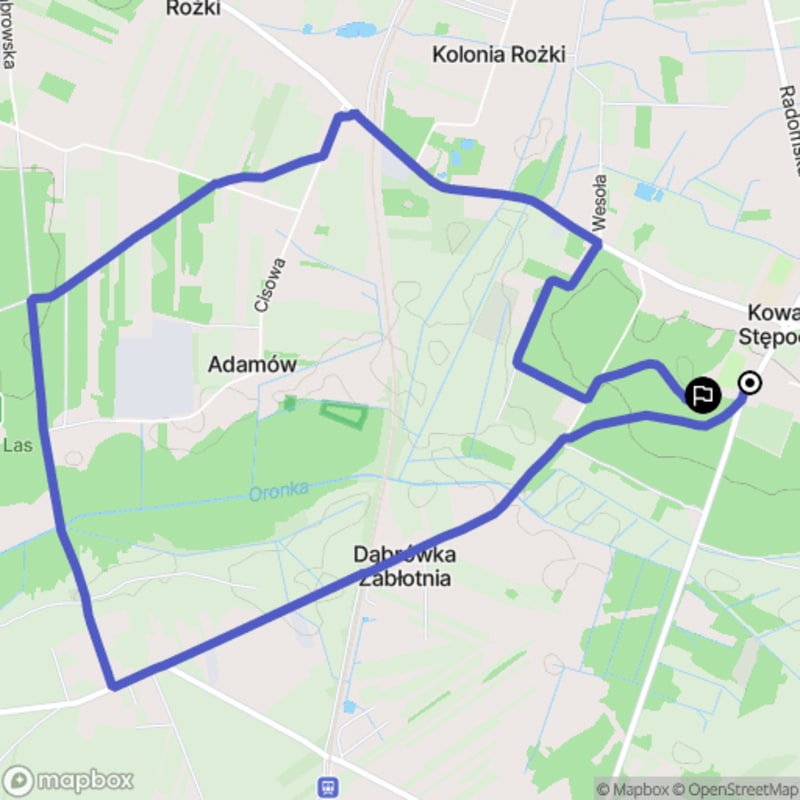 Ścieżka wzdłuż rzeki z poziomem trudności średnim - spacer od Kowala-Stępocina o długości 8,1 km. - Kowala-Stępocina