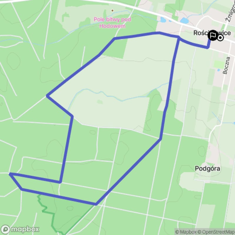Łatwa, 6.2km dystansowa wędrówka turystyczna rozpoczynająca się w Rościsławicach - Rościsławice