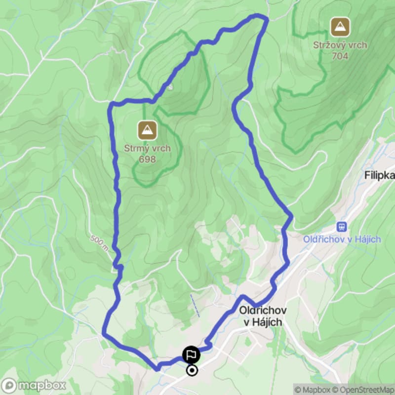 Ścieżka wzdłuż rzeki z poziomem średnim - spacer od Oldřichov v Hájích o dystansie 7.2 km - Oldřichov v Hájích