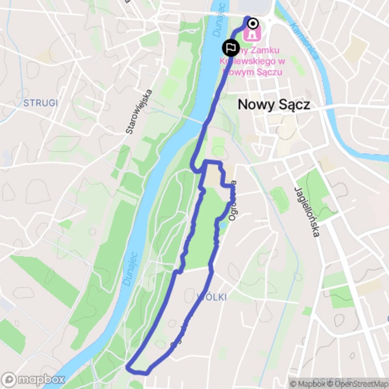 Łatwa, 5km szlak turystyczny rozpoczynający się w Nowym Sączu - Nowy Sącz