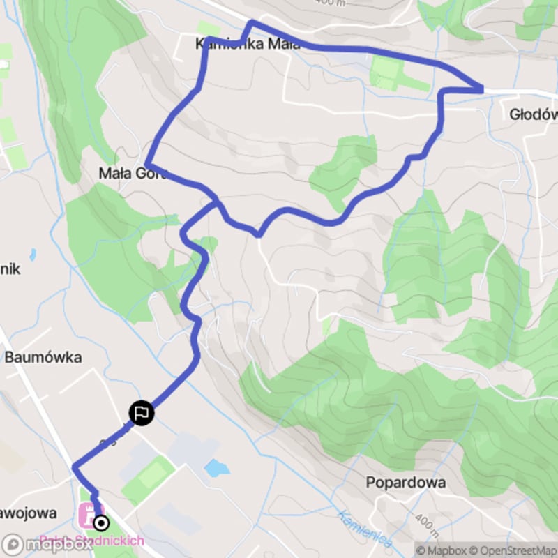 Ścieżka wzdłuż rzeki z poziomem średnim - spacer od Nawojowa o dystansie 6,8 km - Nawojowa