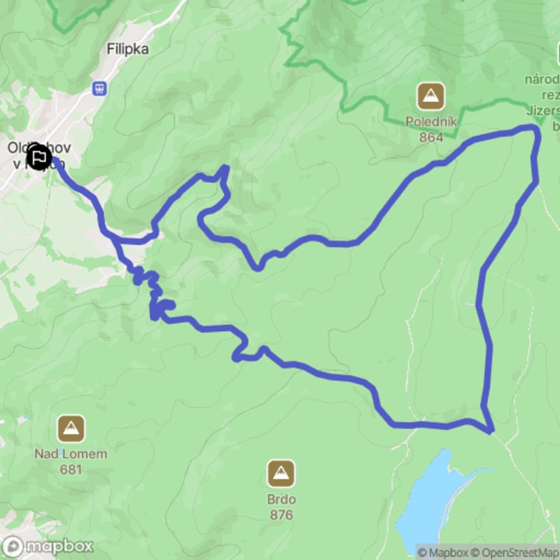 Ścieżka w trudnym terenie z Oldřichova w Hájích o dystansie 17,4 km - polski - Oldřichov v Hájích