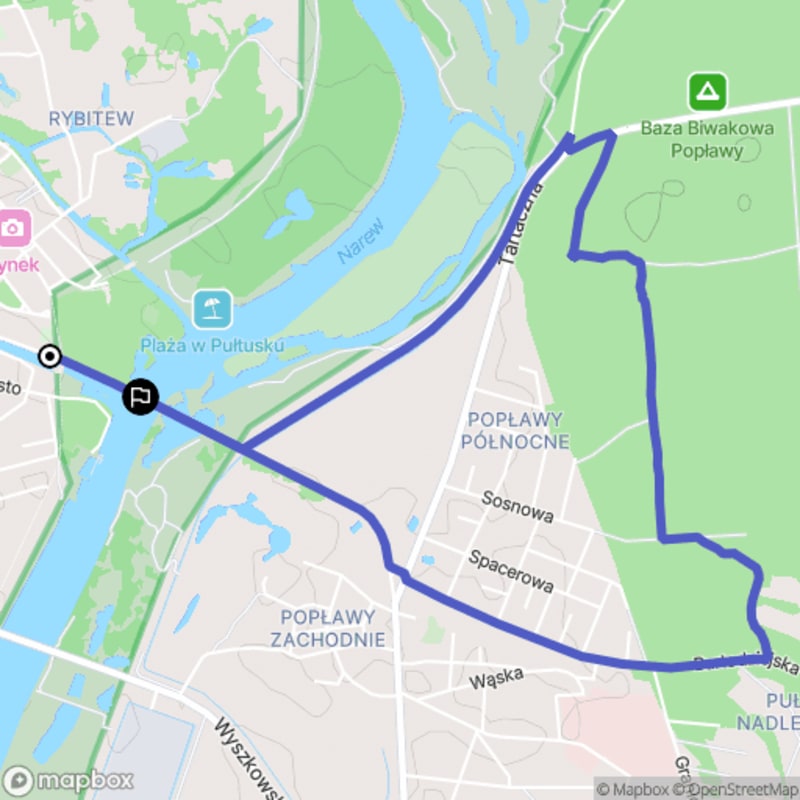 Łatwa, 5,6km dystansowa przechadzka turystyczna w Pułtusku \/ łatwy, 5,6km dystansowa wycieczka turystyczna w Pułtusku - Pułtusk