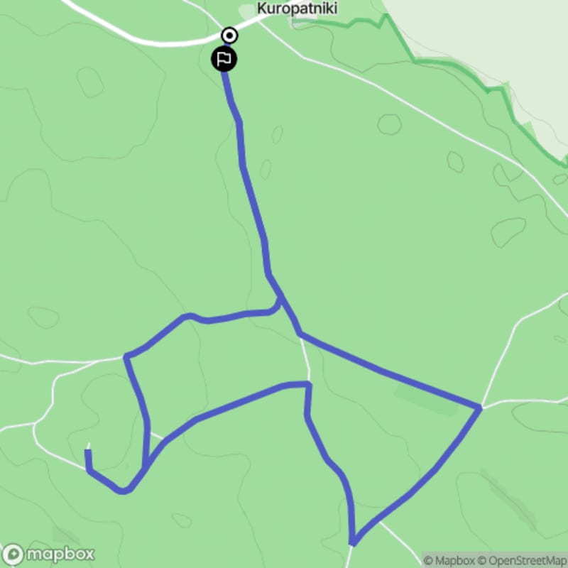 Łatwa, 6.9km trasa turystyczna rozpoczynająca się w Kuropatnikach \/ 

(Łatwa, 6.9km trase turystyczna zaczyna się w Kuropatnikach) - Kuropatniki