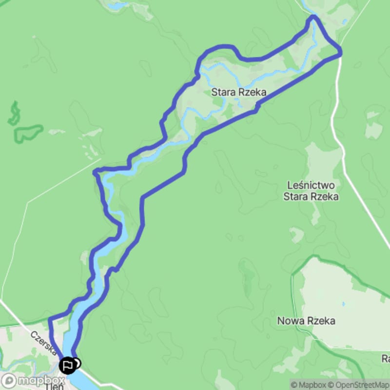 Ścieżka wzdłuż rzeki z poziomem trudności średnim - Tleń, dystans 13.2 km - Tleń