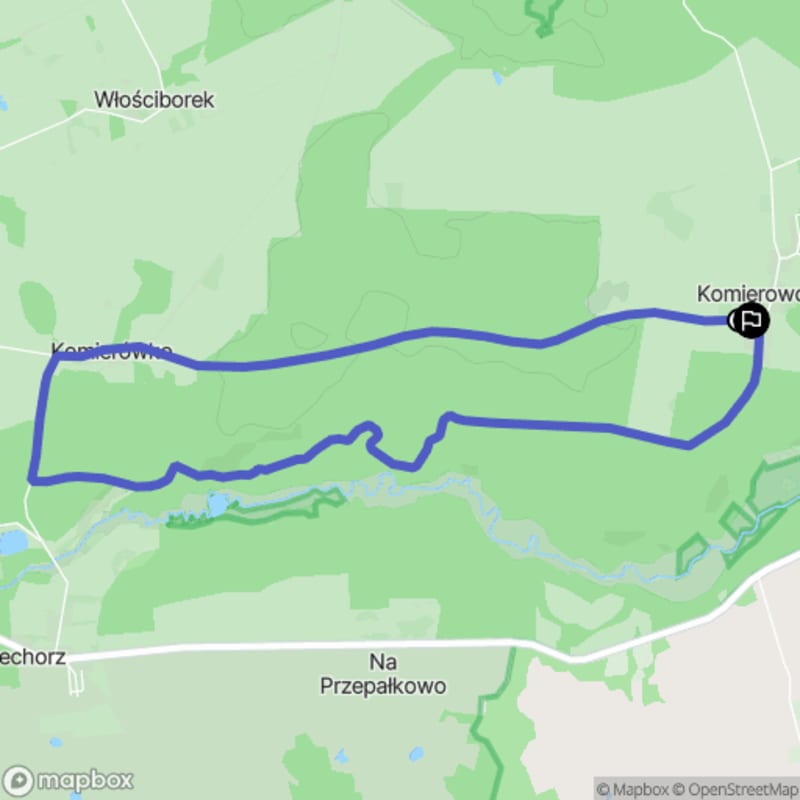 Spacer łatwy o długości 7,4 km w Komierowie - Komierowo