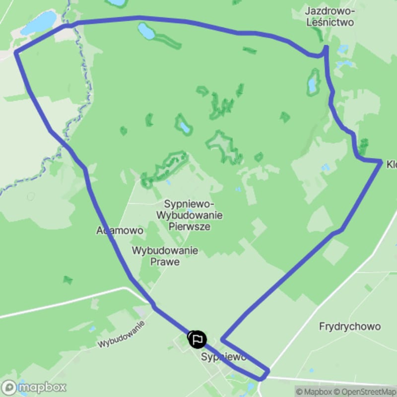 Ścieżka w Sypniowie o trudnym terenie, dystans 17,3 km - Sypniewo