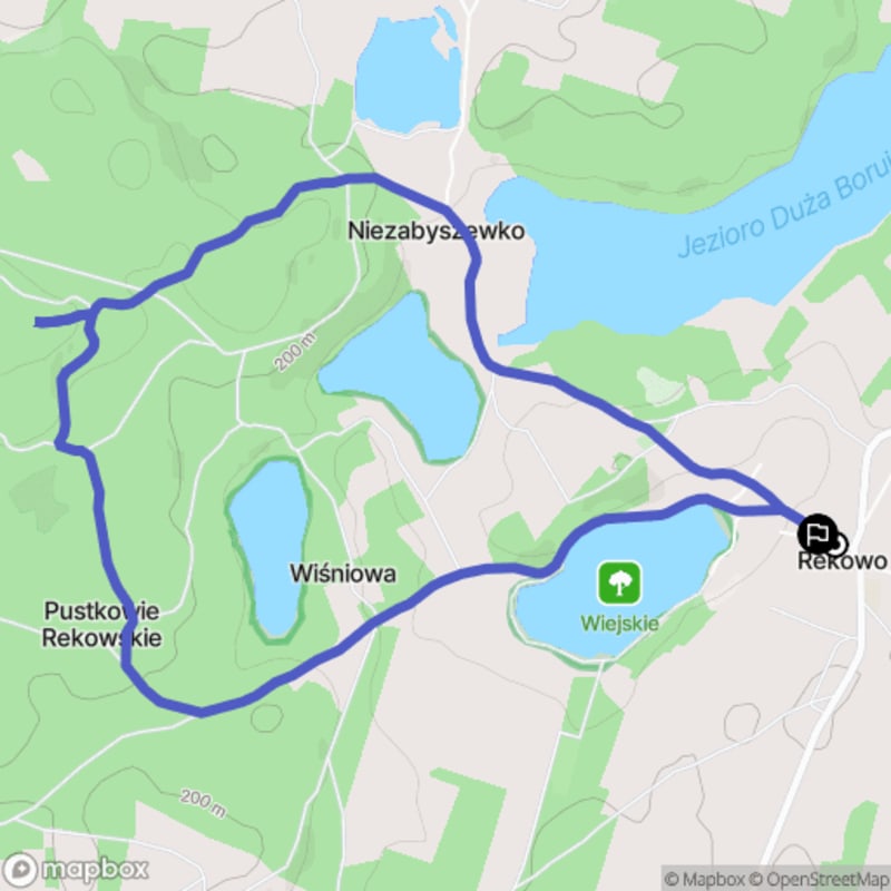 Łatwa, 5,9km trasa turystyczna rozpoczynająca się w Rekowie.\n - Rekowo