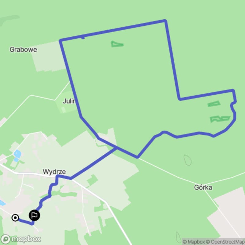 Ścieżka wzdłuż rzeki z poziomem trudności średnim - Wydrze, dystans 11,4 km - Wydrze