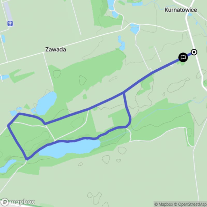 Łatwa, 6.1 km dystansowa przechódka z punktu wyjścia w Kurnatowicach - Kurnatowice