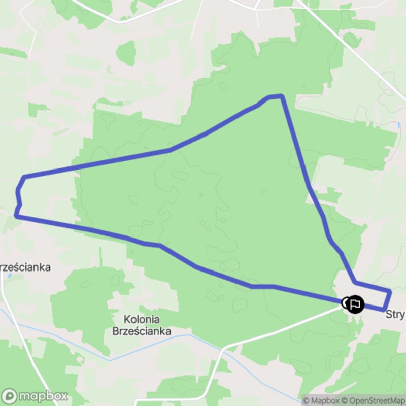 Średni poziom trudności, 10,3 km dystansowy spacer od Stryki.\n "Średni trudności spaceru o długości 10,3 km zaczynający się w Stryki" - Stryki